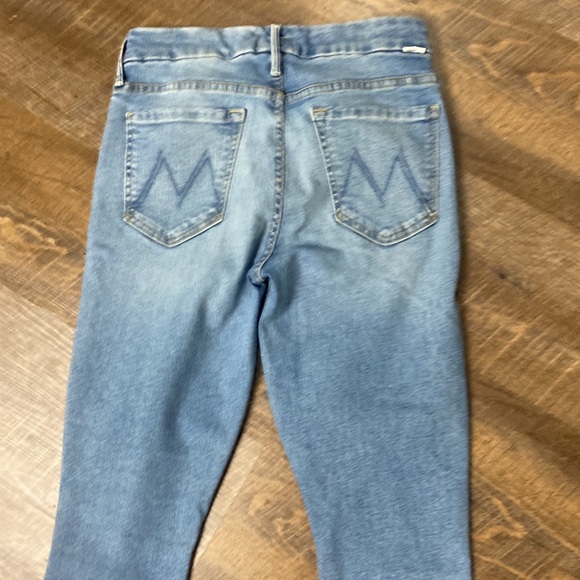 MOTHER THE LOOKER ANKLE FRAY IN WASH READY TO ROLL MID RISE SKINNY JEANS STRETCH - Picture 9 of 13